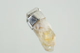 Natural Phantom Citrine Quartz Point Pendant: Textured Sterling Silver