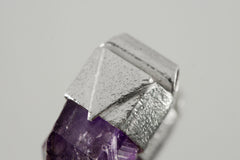 Vibrant Phantom Amethyst Point - Stack Pendant - Organic Textured 925 Sterling Silver - Crystal Necklace