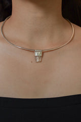 Rainbow Spodumene Sterling Silver Pendant: Raw Crystal Heart Chakra