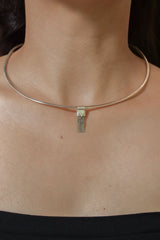 Aquamarine Crystal Pendant: Textured Sterling Silver, Raw Gemstone