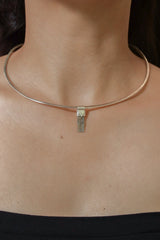 Aquamarine Crystal Pendant: Textured Sterling Silver, Raw Gemstone