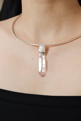 Lemurian Vera Cruz Amethyst Pendant: Sterling Silver, Crown Chakra