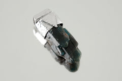 Blue Gem Apatite Stack Pendant shown on light background with multi-terminated blue crystal and organic silver cap.