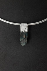 Blue Apatite Crystal Pendant: Sterling Silver Gemstone Charm