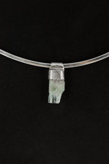 Natural Aquamarine Crystal Pendant: Textured Sterling Silver, Chakra Jewelry