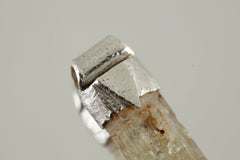 Australian Aquamarine Crystal Pendant: Textured Sterling Silver, Pisces