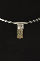 Australian Aquamarine Crystal Pendant: Textured Sterling Silver, Pisces