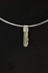 Skeletal Aquamarine Crystal Pendant: Organic Sterling Silver, Calming Energy
