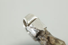 Close-up of Torrington Citrine Quartz showing golden tone, phantom detail, twin crystal structure, and textured silver cap.