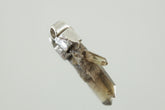 Torrington Cathedral Twin Phantom Laser Citrine Quartz Stack Pendant shown on light background with sterling silver cap and golden crystal point.