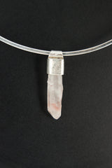Australian Lithium Quartz Stack Pendant 925 Silver Phantom Crystal Necklace Heart Crown Chakra Layering Gift