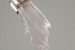 Kunzite Crystal Pendant - Organic Sterling Silver Stack Necklace