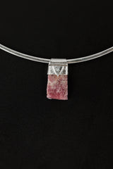 Raw Ruby Pendant: Gemmy Sterling Silver Textured Stacking Necklace