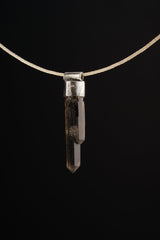 Australian Smoky Citrine Phantom Stack Pendant 925 Silver Twin Quartz Necklace Solar Plexus Root Chakra Gift