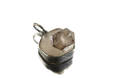 Torrington Citrine Pendant - Sterling Silver - Oxidized - Brush Texture - NO/8