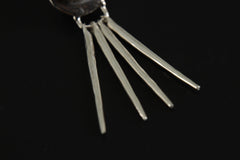 Hammered Sterling Silver Blue Moonstone Pendant: Artisan Crafted