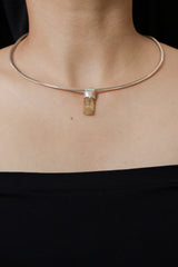 Australian Aquamarine Crystal Pendant: Textured Sterling Silver, Pisces