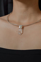 Polished Himalayan Spodumene Pendant 925 Sterling Silver Stack Necklace Leo Scorpio Crystal Jewelry Gift