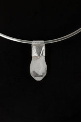 Australian Drusy Phantom Quartz Stack Pendant 925 Silver White Crystal Necklace Crown Chakra Layering Gift