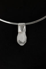 Australian Drusy Phantom Quartz Pendant: Sterling Silver, Crown Chakra