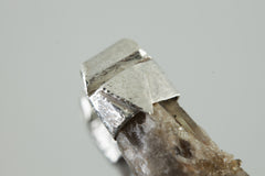 Close-up of Torrington Citrine Quartz showing drusy sparkle, phantom growth, laser-like point, and textured sterling silver cap.