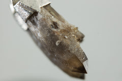 Drusy Phantom Citrine Quartz Point Pendant: Textured Sterling Silver