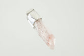 Australian Phantom Lithium Quartz Point Pendant: Textured Sterling Silver