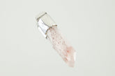 Australian Phantom Lithium Quartz Stack Pendant shown on light background with sterling silver cap and soft pink crystal point.