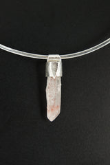 Australian Lithium Quartz Stack Pendant 925 Silver Phantom Crystal Necklace Heart Crown Chakra Layering Gift