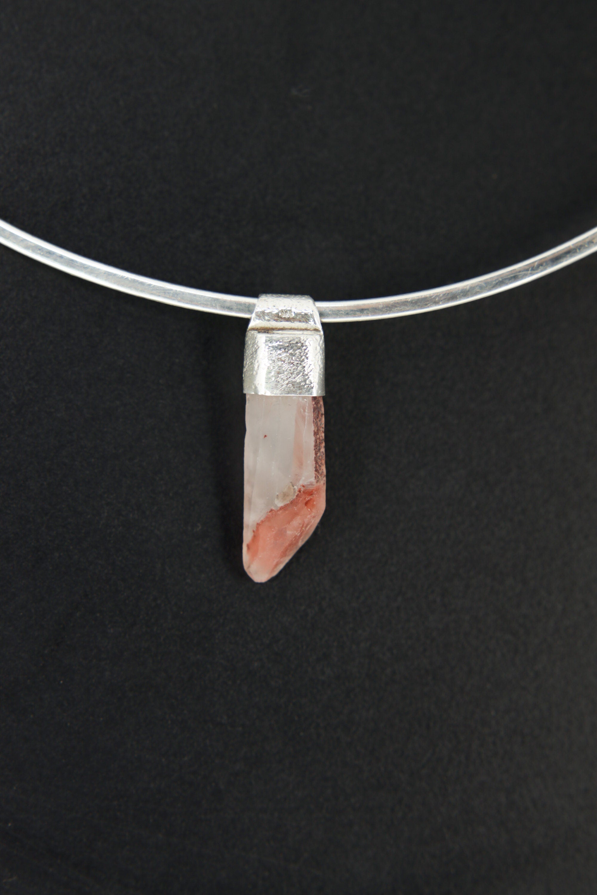 Australian Phantom Lithium Quartz Stack Pendant 925 Silver Crystal Necklace Heart Crown Chakra Layering Gift
