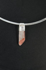 Australian Phantom Lithium Quartz Stack Pendant 925 Silver Crystal Necklace Heart Crown Chakra Layering Gift