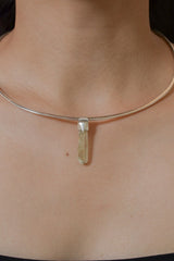 Skeletal Aquamarine Crystal Pendant: Organic Sterling Silver, Calming Energy