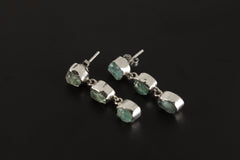 Raw Blue Apatite Sterling Silver Stud Earrings - Teardrop Dangle