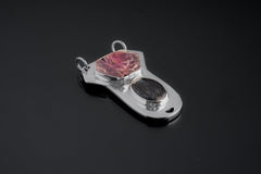 Raw Record Keeper Ruby & Australian Ocean Kyanite - Sterling Silver Pendant - Shiny Finish
