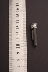 Australian Twin Smoky Citrine Phantom Stack Pendant shown beside a ruler for scale with textured 925 silver cap.