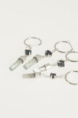 Sapphire & Aquamarine Sterling Silver Hoop Earrings - Australian Gemstone