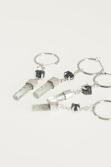 Sapphire & Aquamarine Sterling Silver Hoop Earrings - Australian Gemstone