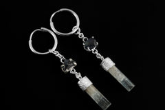 Sapphire & Aquamarine Sterling Silver Hoop Earrings - Australian Gemstone