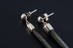Spiky Himalayan Chlorite Quartz Earrings - Sterling Silver Dangle Studs