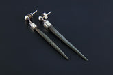 Spiky Himalayan Chlorite Quartz Earrings - Sterling Silver Dangle Studs