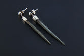 Spiky Himalayan Chlorite Quartz Earrings - Sterling Silver Dangle Studs