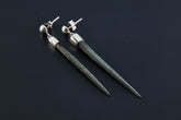 Spiky Himalayan Chlorite Quartz Earrings - Sterling Silver Dangle Studs