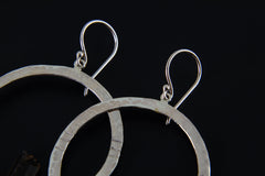 Smoky Quartz Point Earrings: Oxidized Sterling Silver Portal Hoops