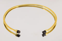 Gold Plated Brass Choker: Brown Tourmaline Crystal Collar