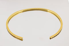 Textured Gold Plated Brass Choker: Boho Open Neck Collar