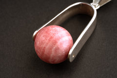 Rotating Rhodochrosite Orb Sphere - Sterling Silver Pendant - Shiny Finish