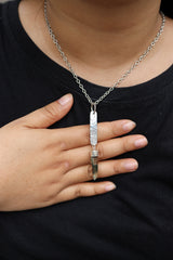 Himalayan Quartz Pendant 925 Sterling Silver Necklace Chlorite Inclusion Crown Chakra Pisces Gift