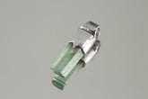 Tiny Natural Capped Gem Aquamarine - Stack Pendant - Organic Textured 925 Sterling Silver - Crystal Necklace