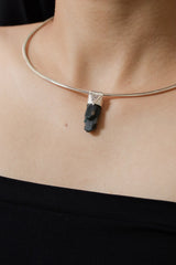 Blue Apatite Crystal Pendant: Sterling Silver Gemstone Charm