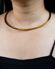 Textured Gold Plated Brass Choker: Boho Open Neck Collar
